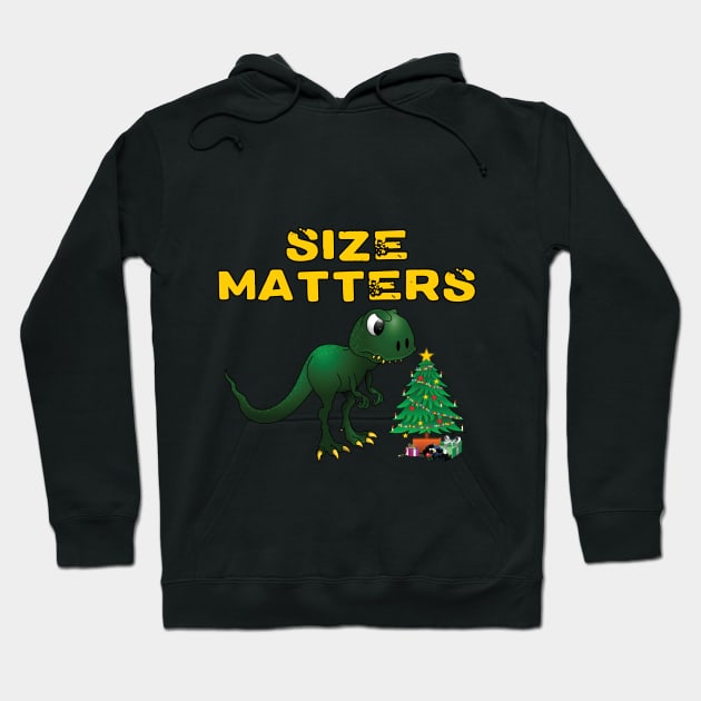 Size matters T-rex Christmas Hoodie by JamesBosh